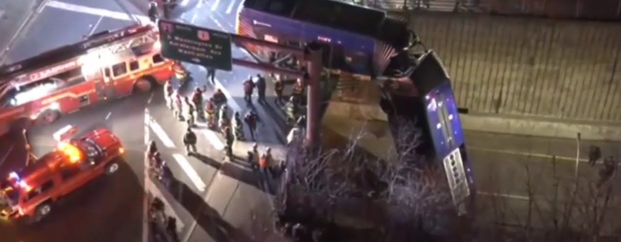 Bus Dangles From Bronx Overpass After Crash World News 0296