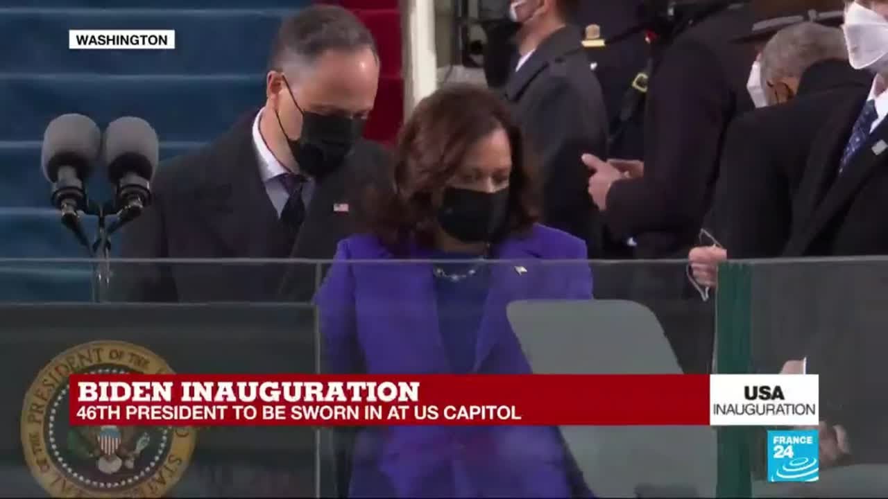 Kamala Harris arrives at inauguration ceremony to be sworn in as US ...