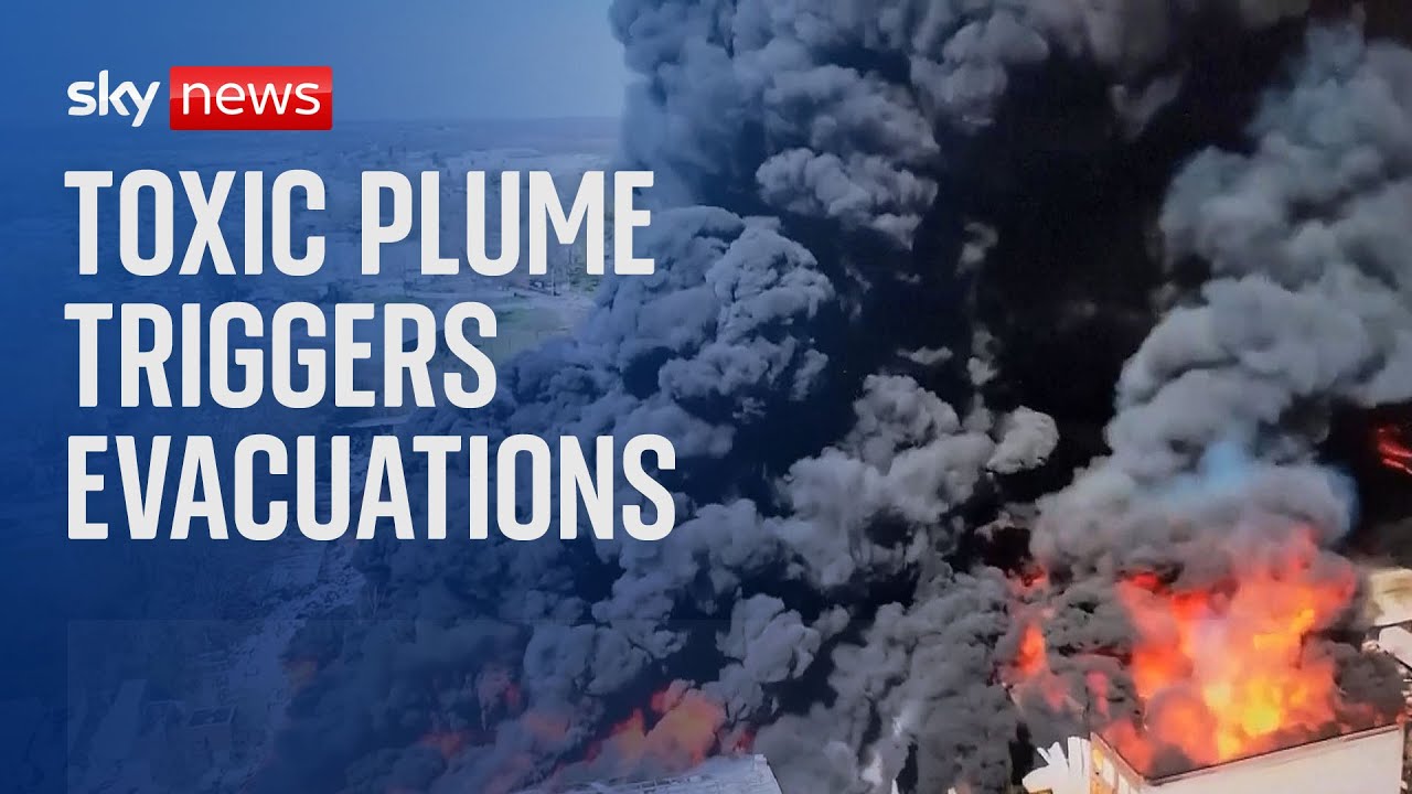 Evacuations as huge fire breaks out at recycling plant - World News