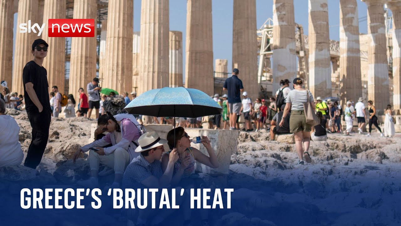 Europe heatwave Tourists struggle in 'brutal' temperatures of Greece