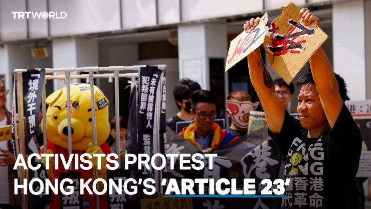 Activists in Taiwan protest Hong Kong’s Article 23 legislation