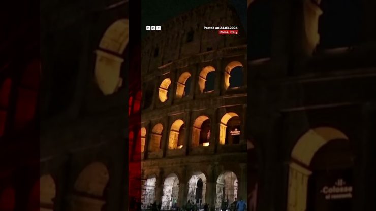 Famous landmarks around the world power down for Earth Hour #Shorts #BBCNews