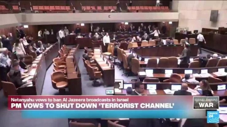 'Israel's parliament has empowered the prime minister to ban news networks' • FRANCE 24 English