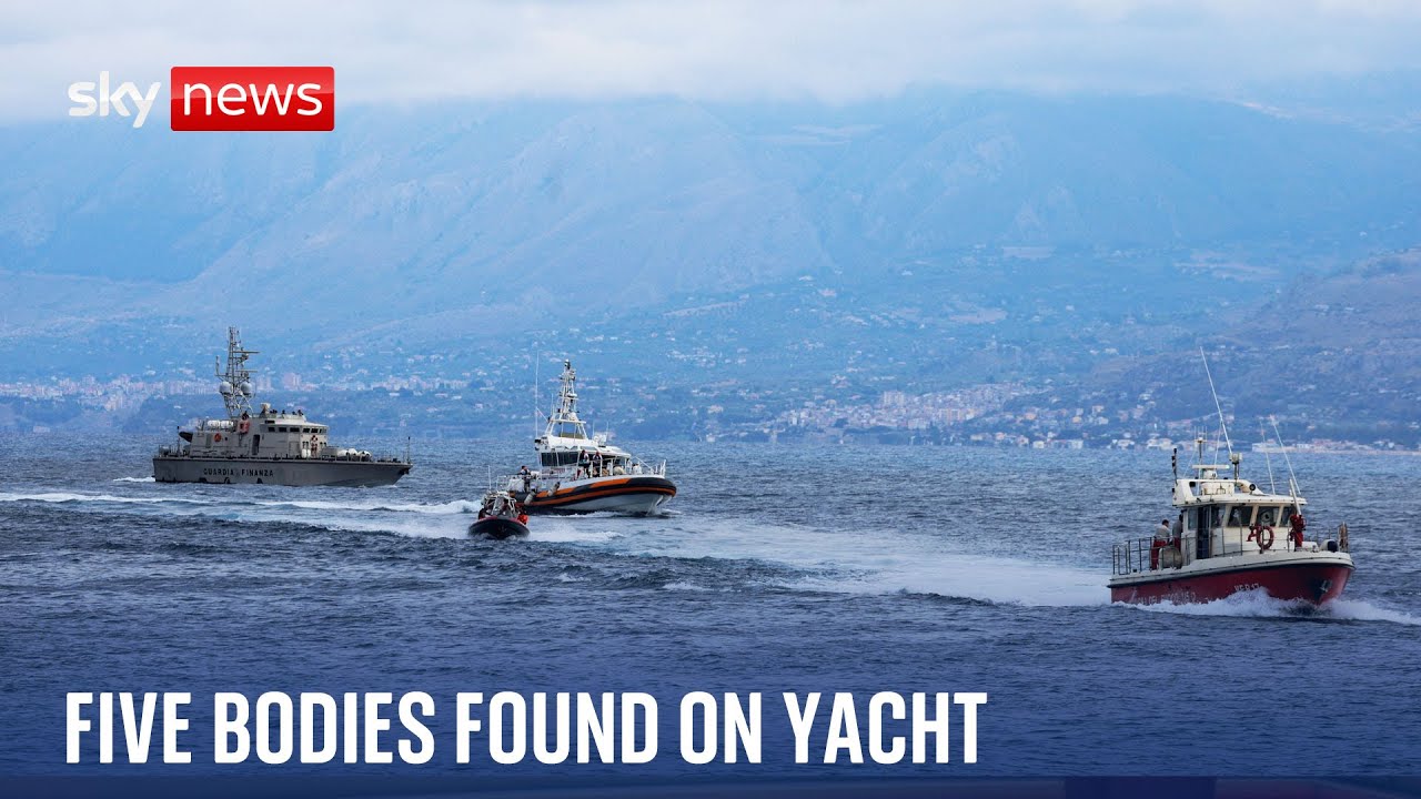 Superyacht sinks: Five bodies found inside sunken yacht off Sicily ...