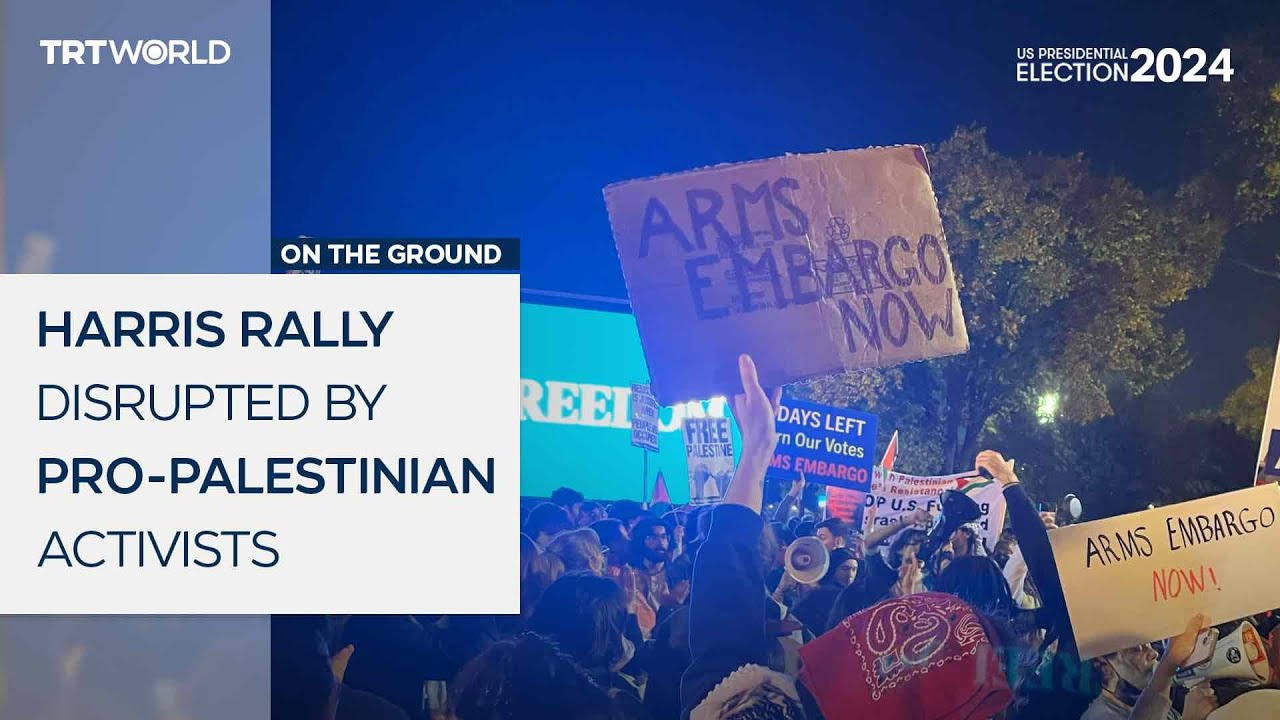Harris Rally Map Harris rally disrupted by pro-Palestinian activists - World News