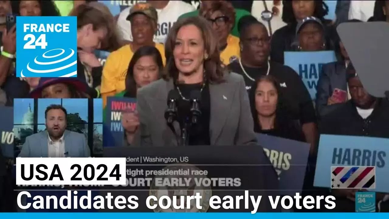 USA 2024 Harris and Trump court early voters in Swing States • FRANCE