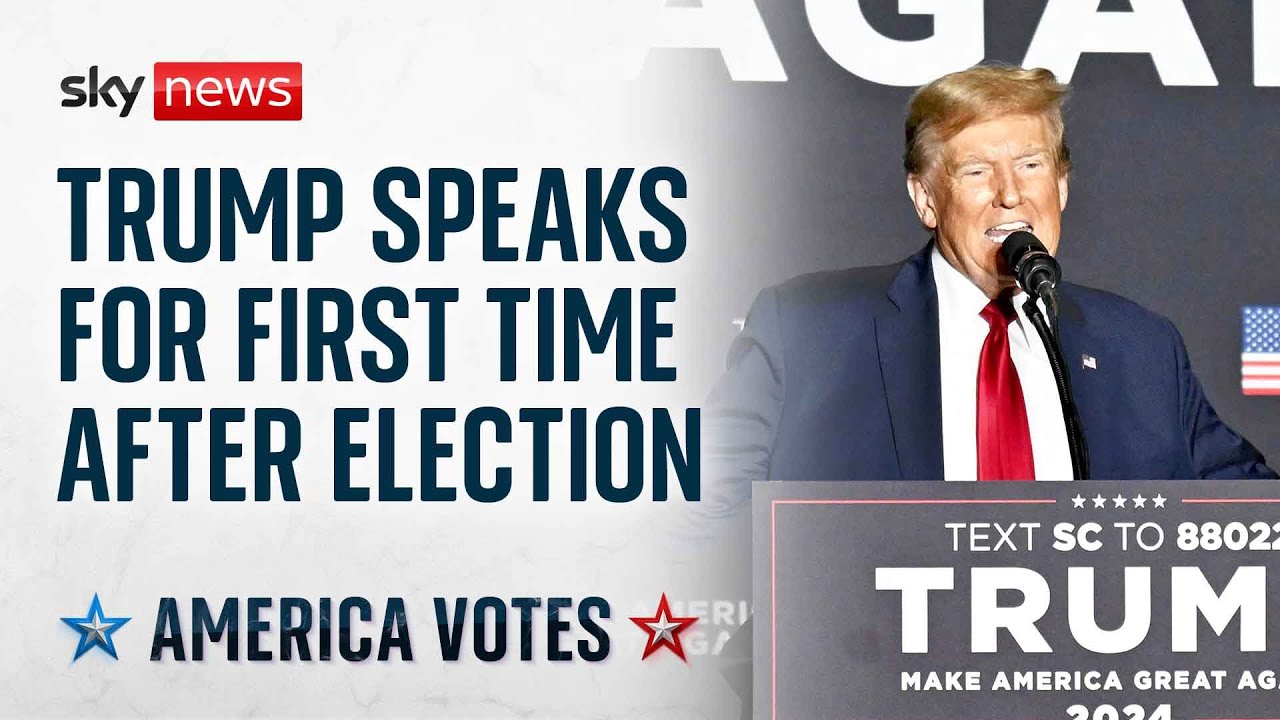 Watch live Donald Trump speaks as he is projected to win two