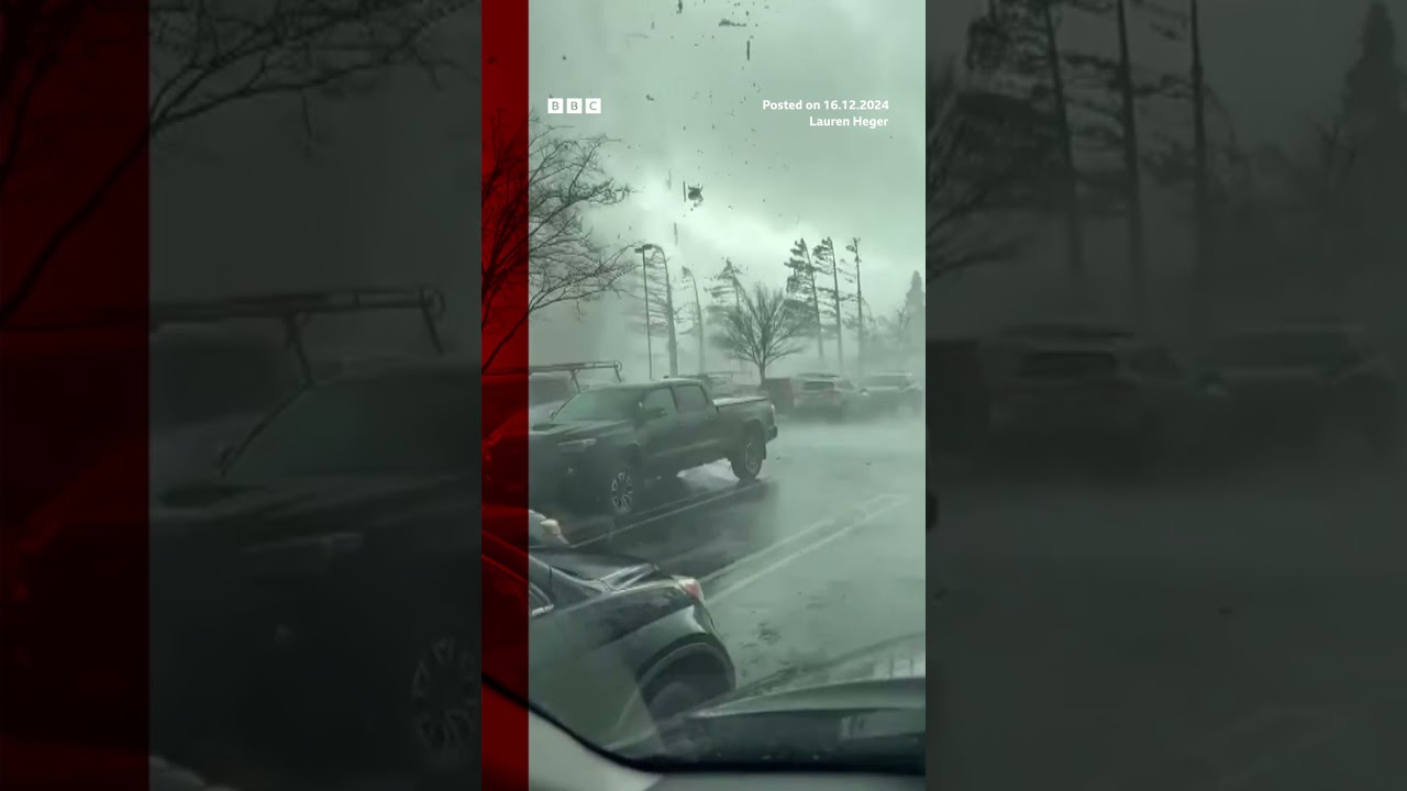 Tornado in California injures at least four after striking a parking lot. US Tornado BBCNews